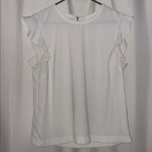J. Crew Tops - J. Crew Off White Ruffled Cap Sleeve Blouse